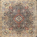 Square Traditional Reddish Brown Persian Rug, tr3696