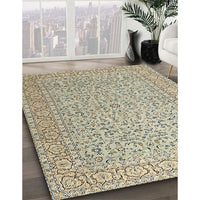 Traditional Khaki Green Persian Rug, tr3697