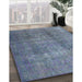 Machine Washable Traditional Koi Blue Rug in a Family Room, wshtr3699