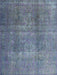 Machine Washable Traditional Koi Blue Rug, wshtr3699
