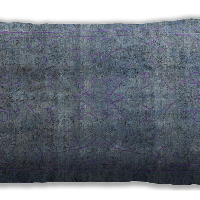 Traditional Classic Rectangular Koi Blue Lumbar Throw Pillow, 13 inch by 19 inch, lbtr3699
