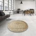 Round Machine Washable Traditional Brown Rug in a Office, wshtr369