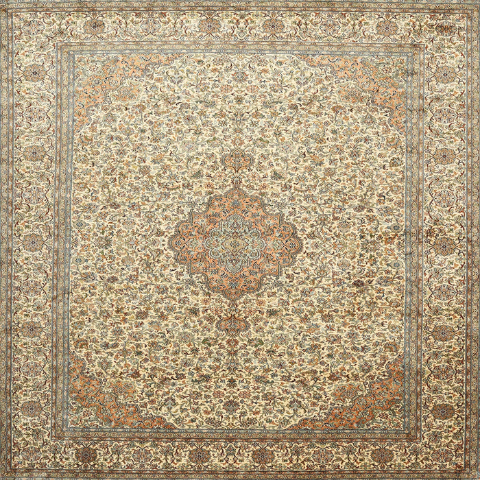 Square Traditional Brown Medallion Rug, tr369