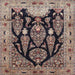 Square Traditional Light French Beige Brown Persian Rug, tr36
