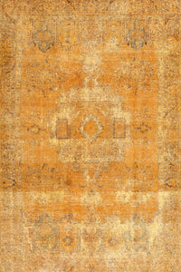 Machine Washable Traditional Orange Rug, wshtr3700