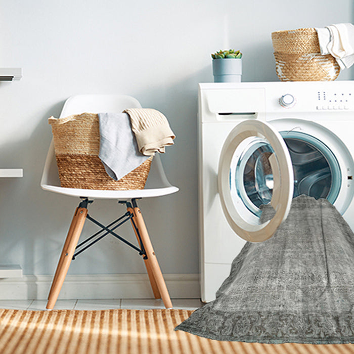 Machine Washable Traditional Camouflage Green Rug in a Washing Machine, wshtr3702