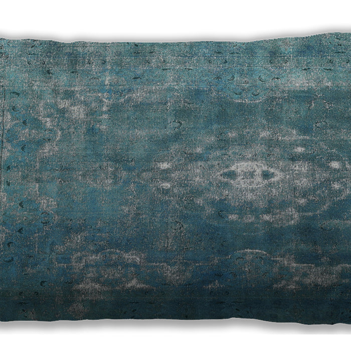 Traditional Classic Rectangular Greenish Blue Green Lumbar Throw Pillow, 13 inch by 19 inch, lbtr3703