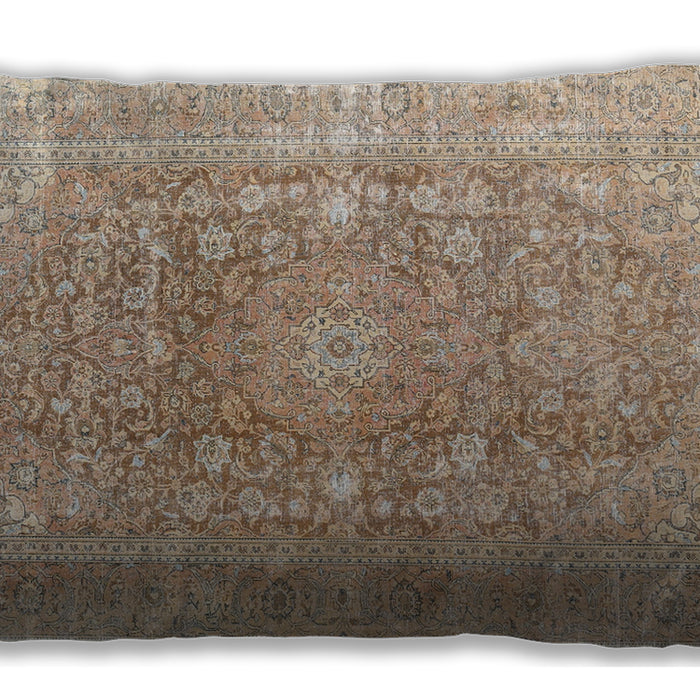 Traditional Classic Rectangular Dark Almond Brown Lumbar Throw Pillow, 13 inch by 19 inch, lbtr3704