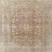 Square Traditional Dark Almond Brown Persian Rug, tr3704