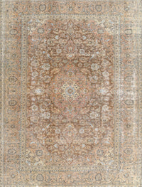 Machine Washable Traditional Dark Almond Brown Rug, wshtr3704