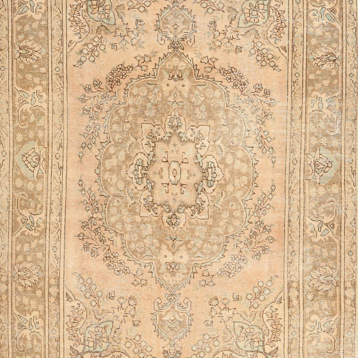 Machine Washable Traditional Sand Brown Rug, wshtr3706