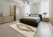 Traditional Golden Blonde Gold Persian Rug in a Bedroom, tr3707