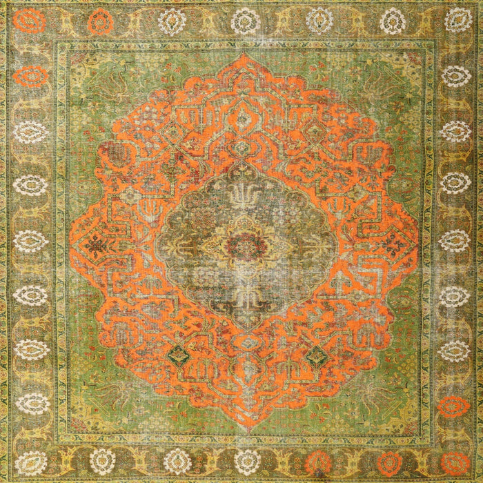 Square Traditional Gold Persian Rug, tr3708