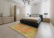 Machine Washable Traditional Gold Rug in a Bedroom, wshtr3708