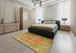 Traditional Gold Persian Rug in a Bedroom, tr3708