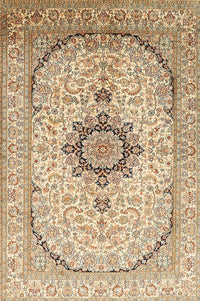 Machine Washable Traditional Khaki Gold Rug, wshtr370