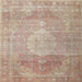 Square Traditional Orange Salmon Pink Persian Rug, tr3711