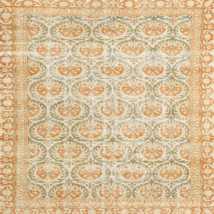 Square Traditional Brown Gold Persian Rug, tr3714