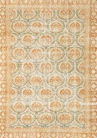 Machine Washable Traditional Brown Gold Rug, wshtr3714