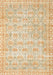 Machine Washable Traditional Brown Gold Rug, wshtr3714