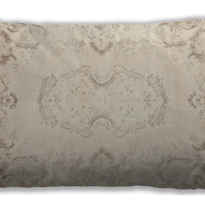 Traditional Classic Rectangular Moccasin Beige Lumbar Throw Pillow, 13 inch by 19 inch, lbtr3715