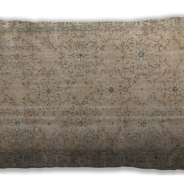 Traditional Classic Rectangular Dark Almond Brown Lumbar Throw Pillow, 13 inch by 19 inch, lbtr3717