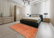 Machine Washable Traditional Orange Red Rug in a Bedroom, wshtr3718
