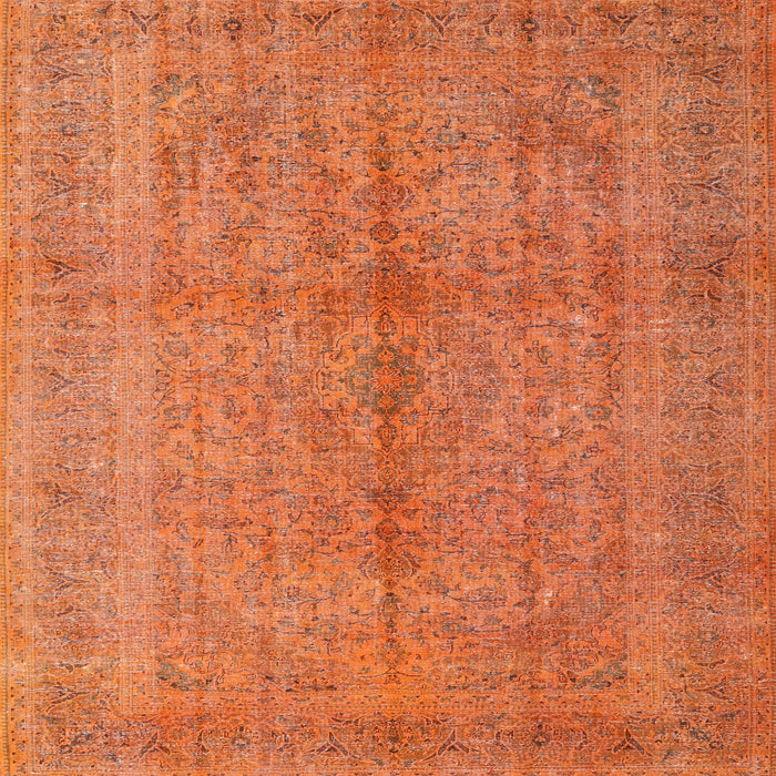 Square Traditional Orange Red Persian Rug, tr3718
