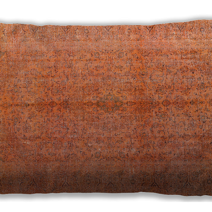 Traditional Classic Rectangular Orange Red Orange Lumbar Throw Pillow, 13 inch by 19 inch, lbtr3718