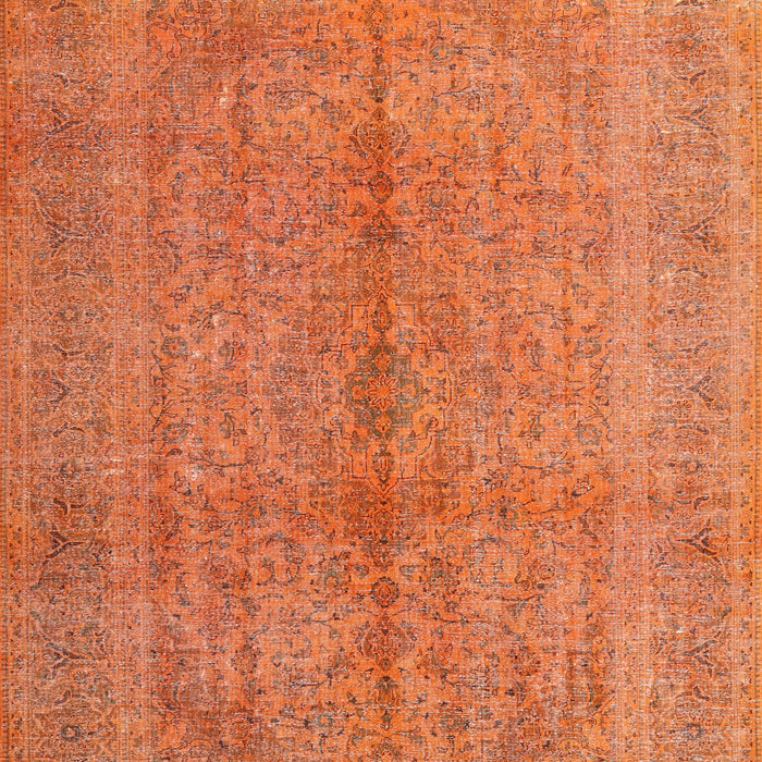Machine Washable Traditional Orange Red Rug, wshtr3718