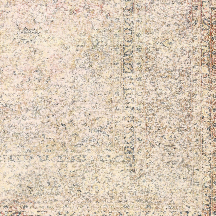 Round Machine Washable Traditional Navajo White Rug, wshtr3721