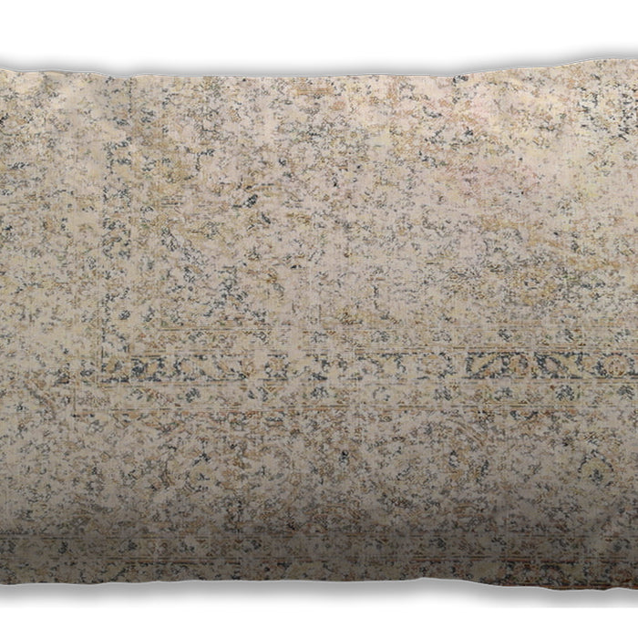 Traditional Classic Rectangular Navajo White Gold Lumbar Throw Pillow, 13 inch by 19 inch, lbtr3721