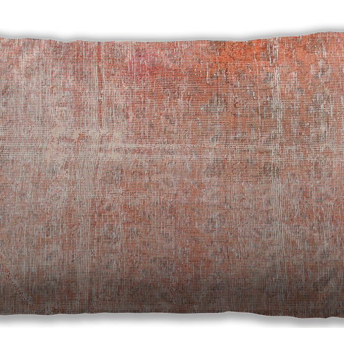 Traditional Classic Rectangular Deep Peach Orange Lumbar Throw Pillow, 13 inch by 19 inch, lbtr3723