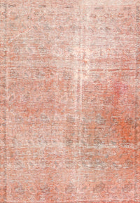 Machine Washable Traditional Deep Peach Orange Rug, wshtr3723