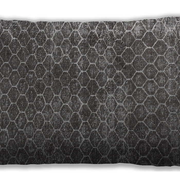 Traditional Classic Rectangular Gray Brown Lumbar Throw Pillow, 13 inch by 19 inch, lbtr3724