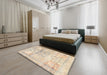 Machine Washable Traditional Gold Rug in a Bedroom, wshtr3725