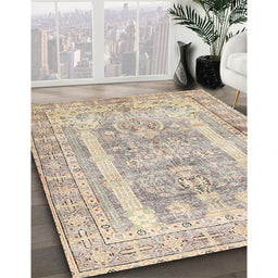 Traditional Camel Brown Persian Rug in Family Room, tr3726