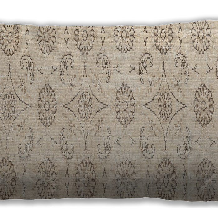 Traditional Classic Rectangular Light French Beige Brown Lumbar Throw Pillow, 13 inch by 19 inch, lbtr3728