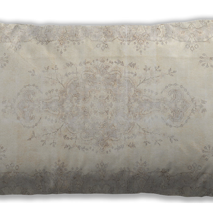 Traditional Classic Rectangular Blanched Almond Beige Lumbar Throw Pillow, 13 inch by 19 inch, lbtr3729