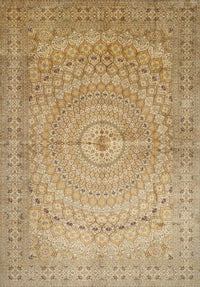 Machine Washable Traditional Light Brown Rug, wshtr372