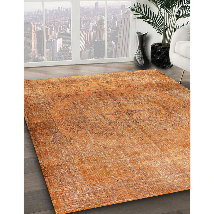 Traditional Orange Persian Rug in Family Room, tr3731