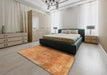 Traditional Orange Persian Rug in a Bedroom, tr3731