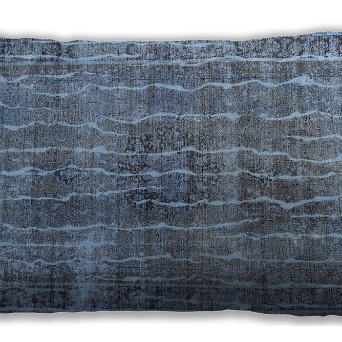 Traditional Classic Rectangular Purple Navy Blue Lumbar Throw Pillow, 13 inch by 19 inch, lbtr3732