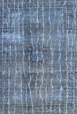 Machine Washable Traditional Purple Navy Blue Rug, wshtr3732