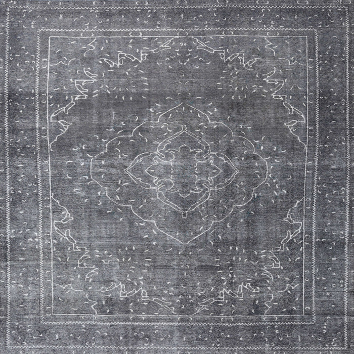 Square Traditional Silver Gray Persian Rug, tr3733