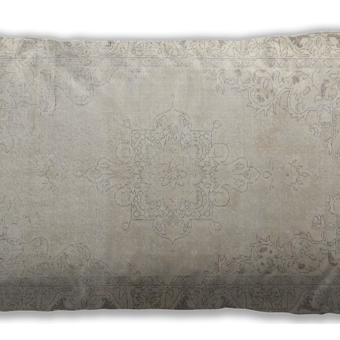 Traditional Classic Rectangular Tan Brown Lumbar Throw Pillow, 13 inch by 19 inch, lbtr3737