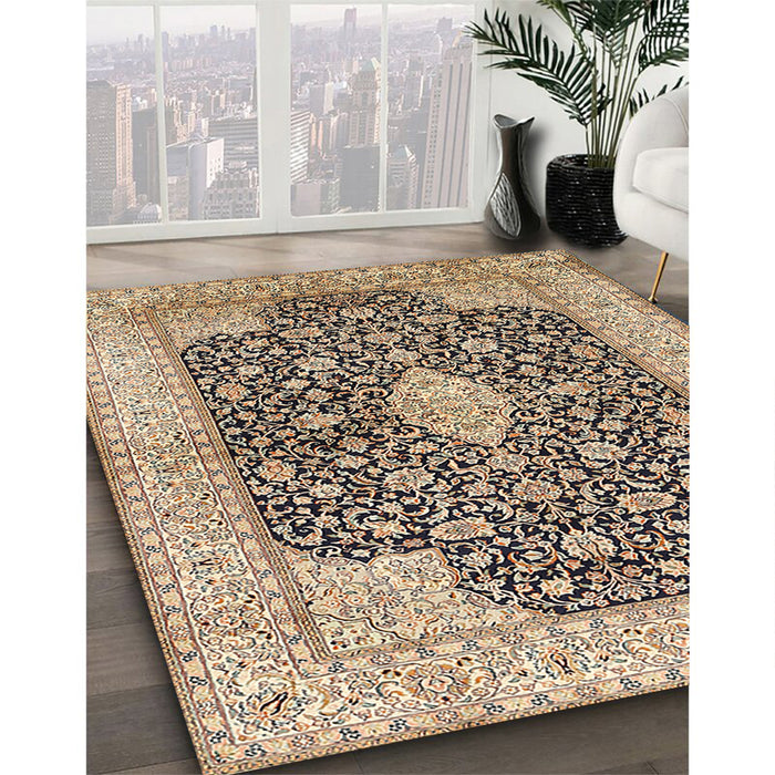 Machine Washable Traditional Sepia Brown Rug in a Family Room, wshtr373