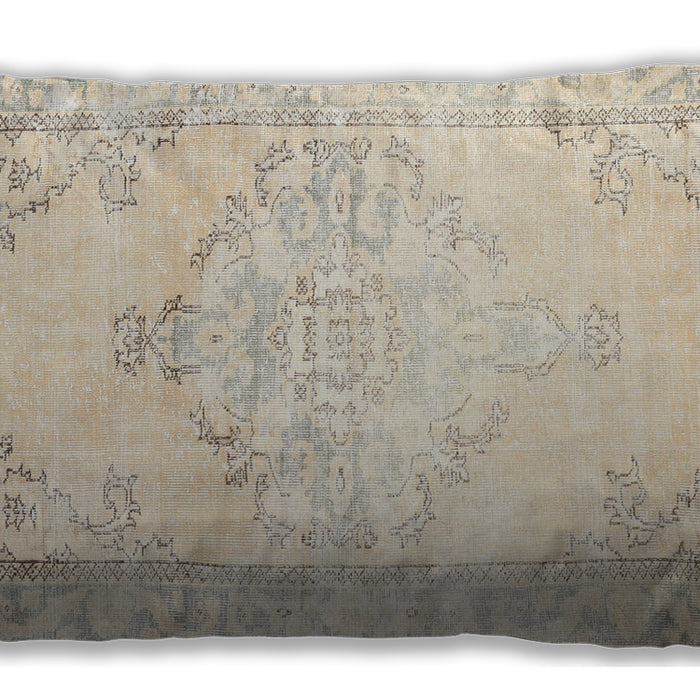 Traditional Classic Rectangular Moccasin Beige Lumbar Throw Pillow, 13 inch by 19 inch, lbtr3740