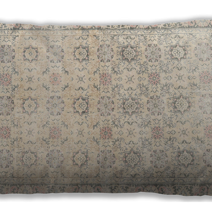 Traditional Classic Rectangular Light French Beige Brown Lumbar Throw Pillow, 13 inch by 19 inch, lbtr3741