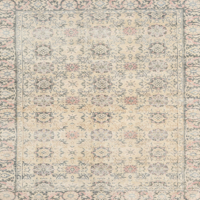 Square Traditional Light French Beige Brown Persian Rug, tr3741
